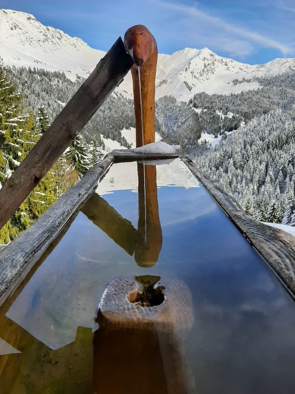 paysage montagne hiver abreuvoir